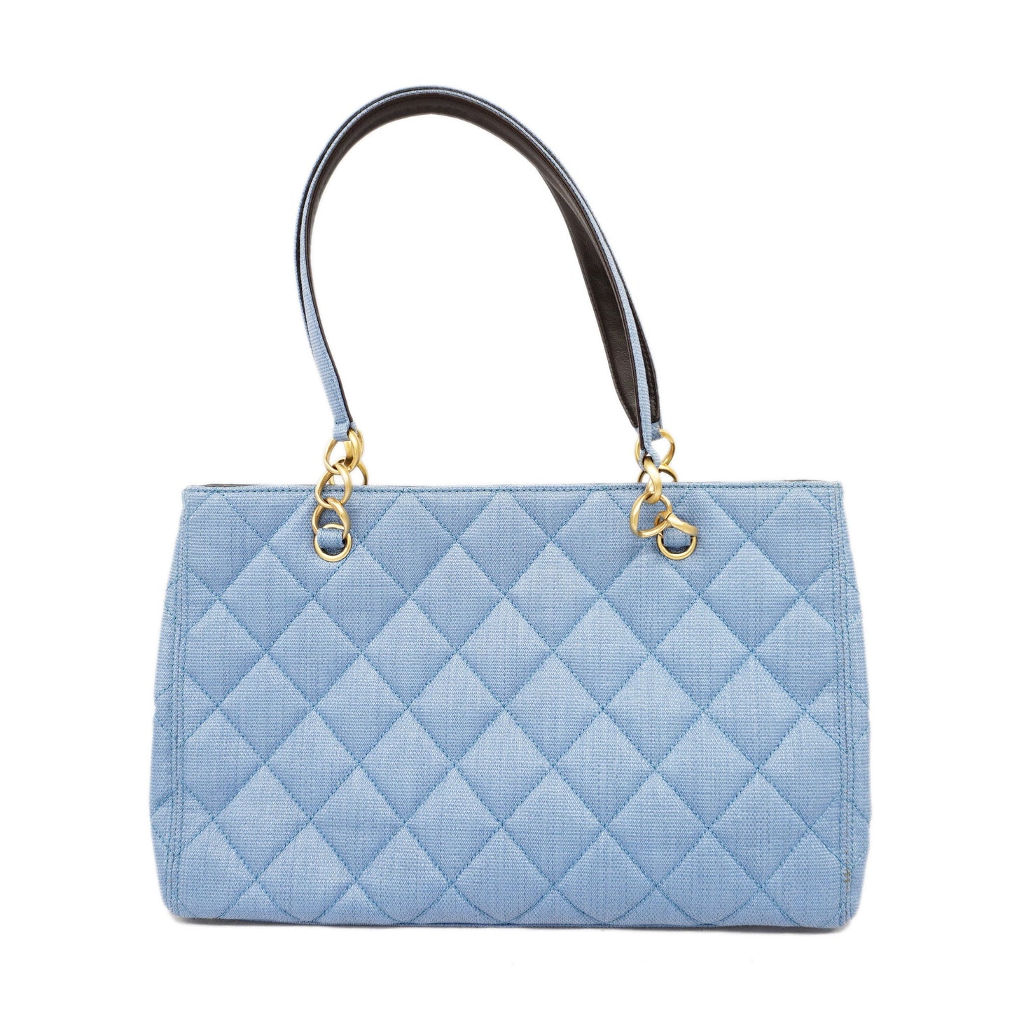 CHANEL   Matelasse Natural Women's Straw Tote Bag Blue