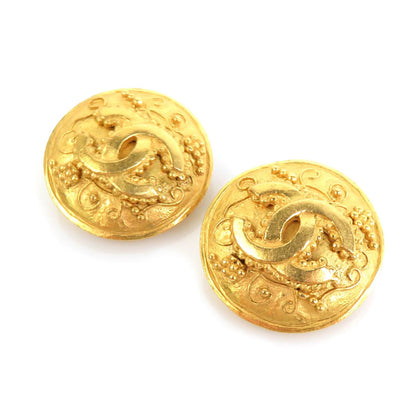 CHANEL earrings here mark metal gold ladies