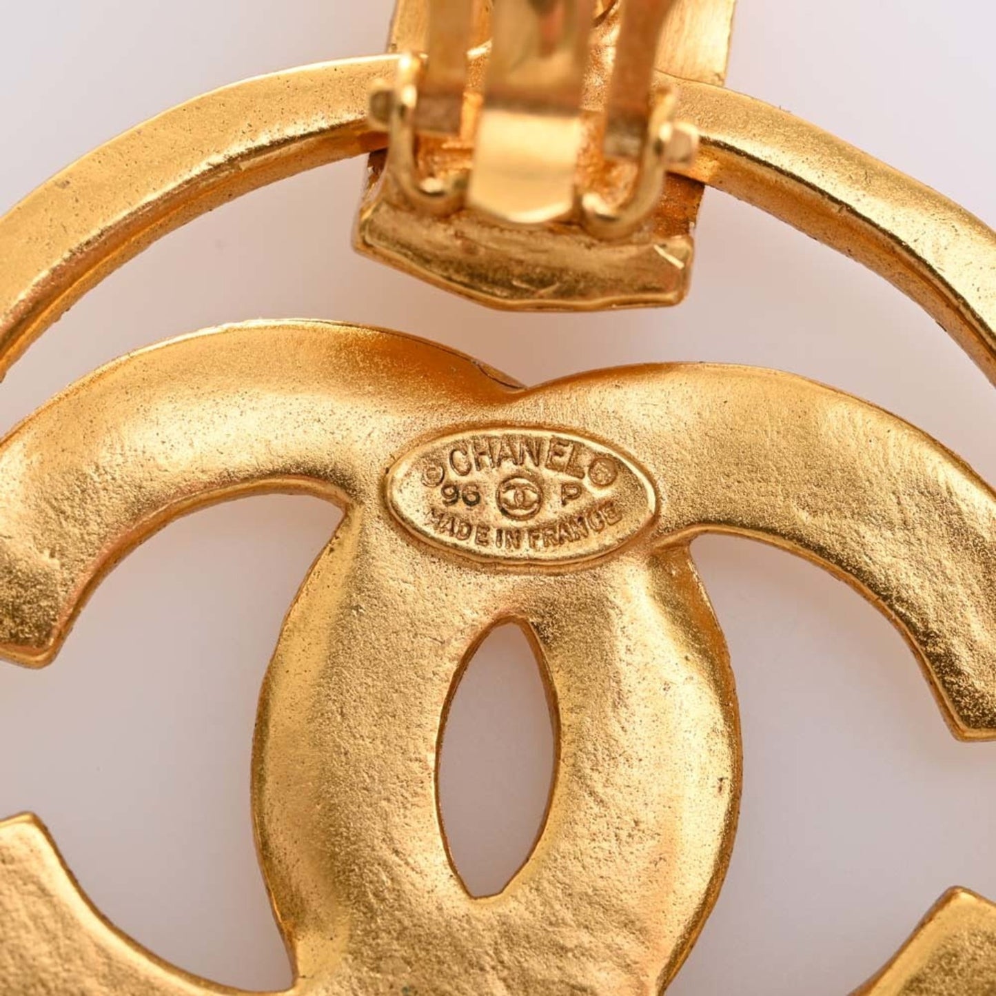 CHANEL Cocomark circle earrings gold ladies