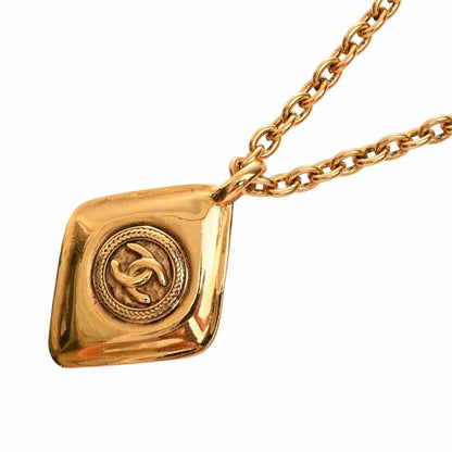 CHANEL Cocomark Diamond Chain Necklace Gold Women's