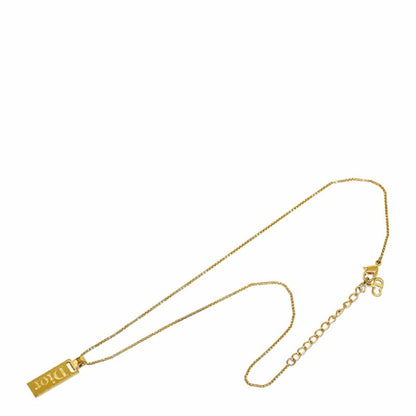 CHRISTIAN DIOR Dior Trotter Plate Necklace Gold Plated Women's