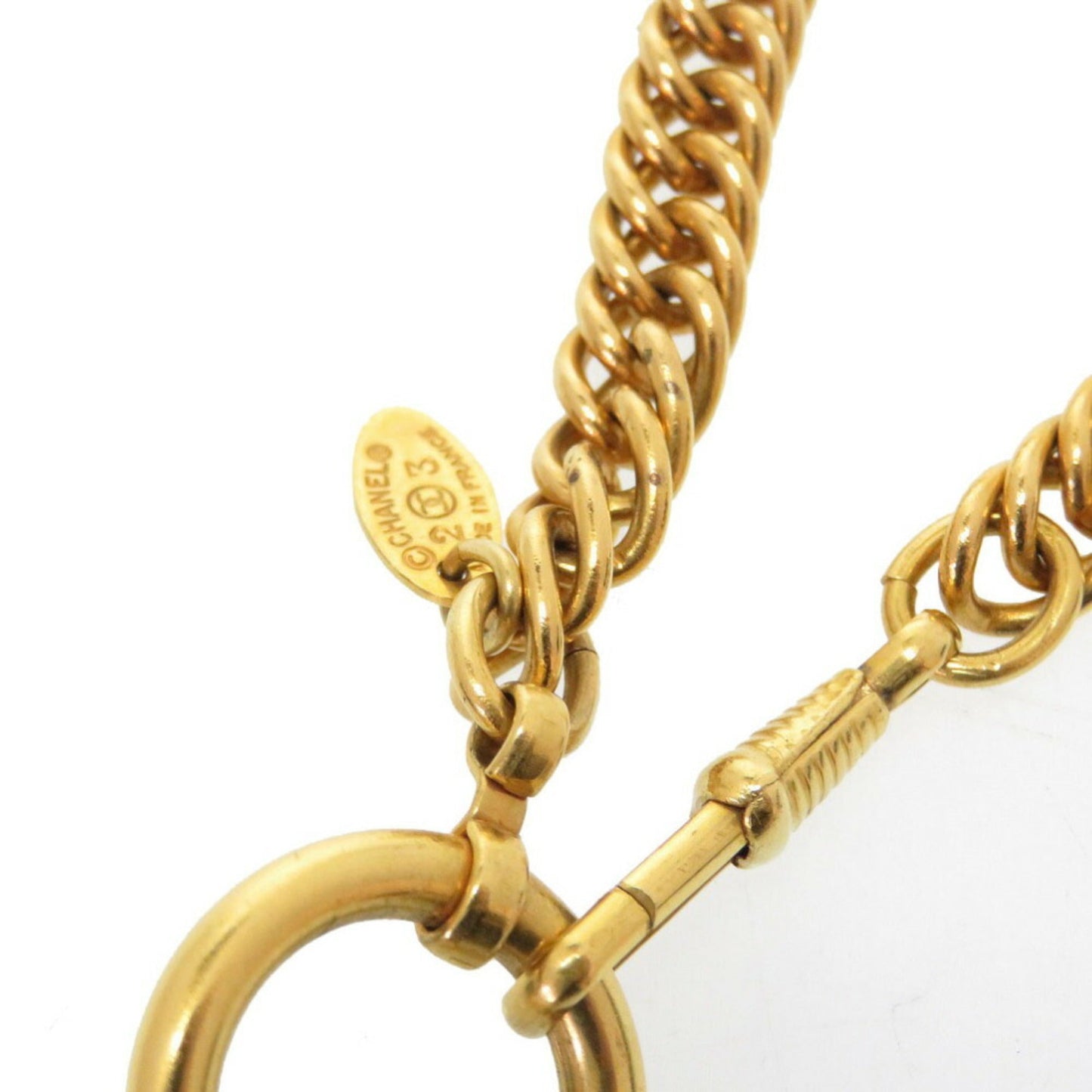 Chanel Loupe Color Stone Gold Chain Necklace 0765 CHANEL