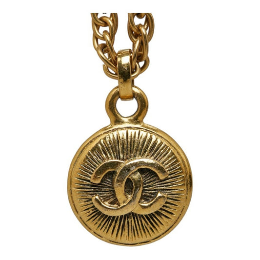 CHANEL Cocomark Necklace Gold Plated Women's