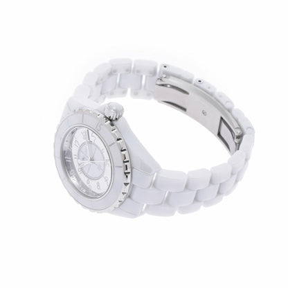 CHANEL J12 H4861 Boys white ceramic/SS watch quartz mirror dial