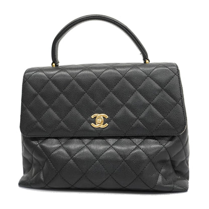 CHANEL   Matelasse Handbag Women's Caviar Leather Black