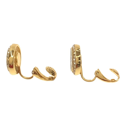 CHRISTIAN DIOR Logo Earrings Gold Stone Small Black Women's Accessories