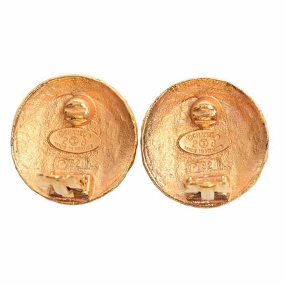 CHANEL round earrings gold ladies