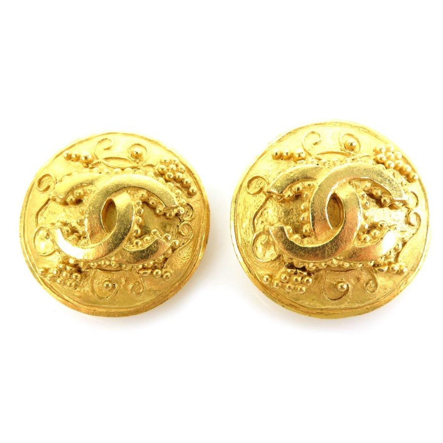 CHANEL earrings here mark metal gold ladies