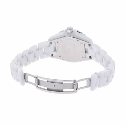 CHANEL J12 H4861 Boys white ceramic/SS watch quartz mirror dial