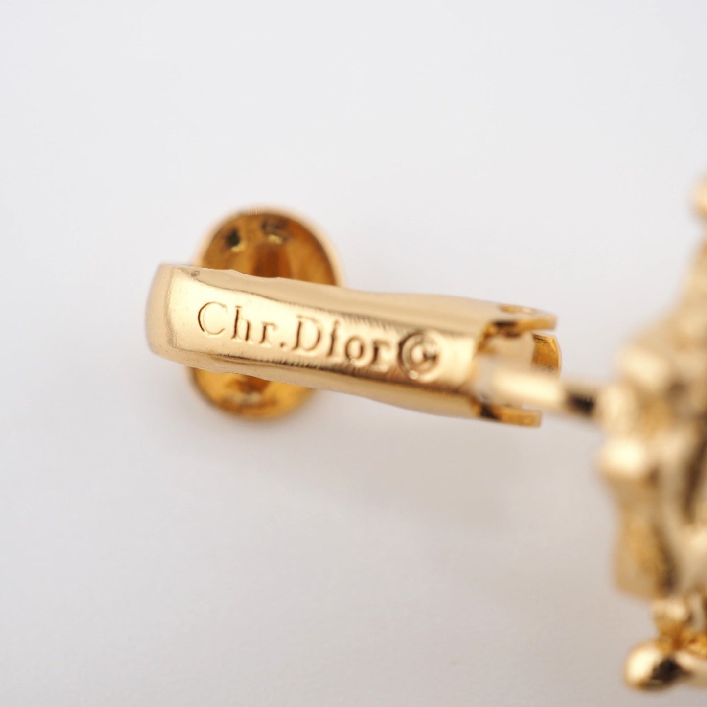 CHRISTIAN DIOR/ Logo Earrings Gold Women's