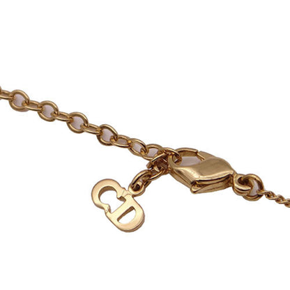 CHRISTIAN DIOR Necklace Women's Gold Transparent Stone