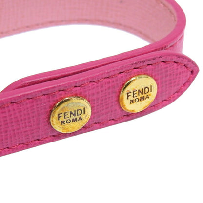 FENDI Leather FF Logo Bracelet 8AG408 Pink Ladies