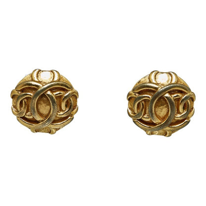 CHANEL coco mark earrings gold plated ladies