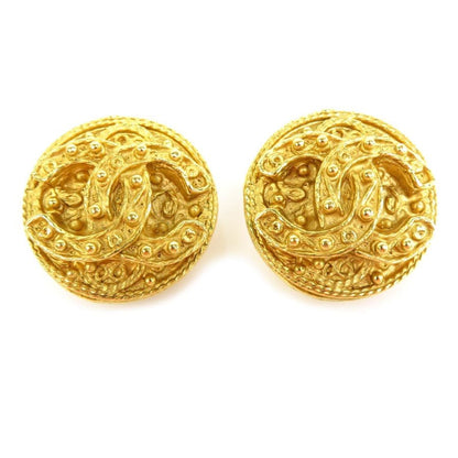 CHANEL earrings here mark metal gold ladies