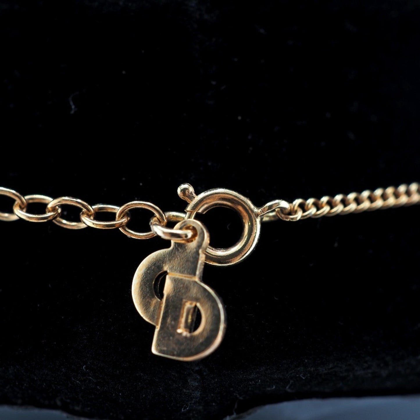 CHRISTIAN DIOR/ CD Logo Necklace Gold Women's