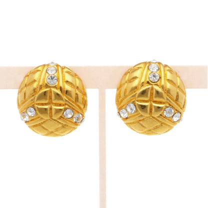 Chanel Earrings Rhinestone Gold Ladies Metal Accessory