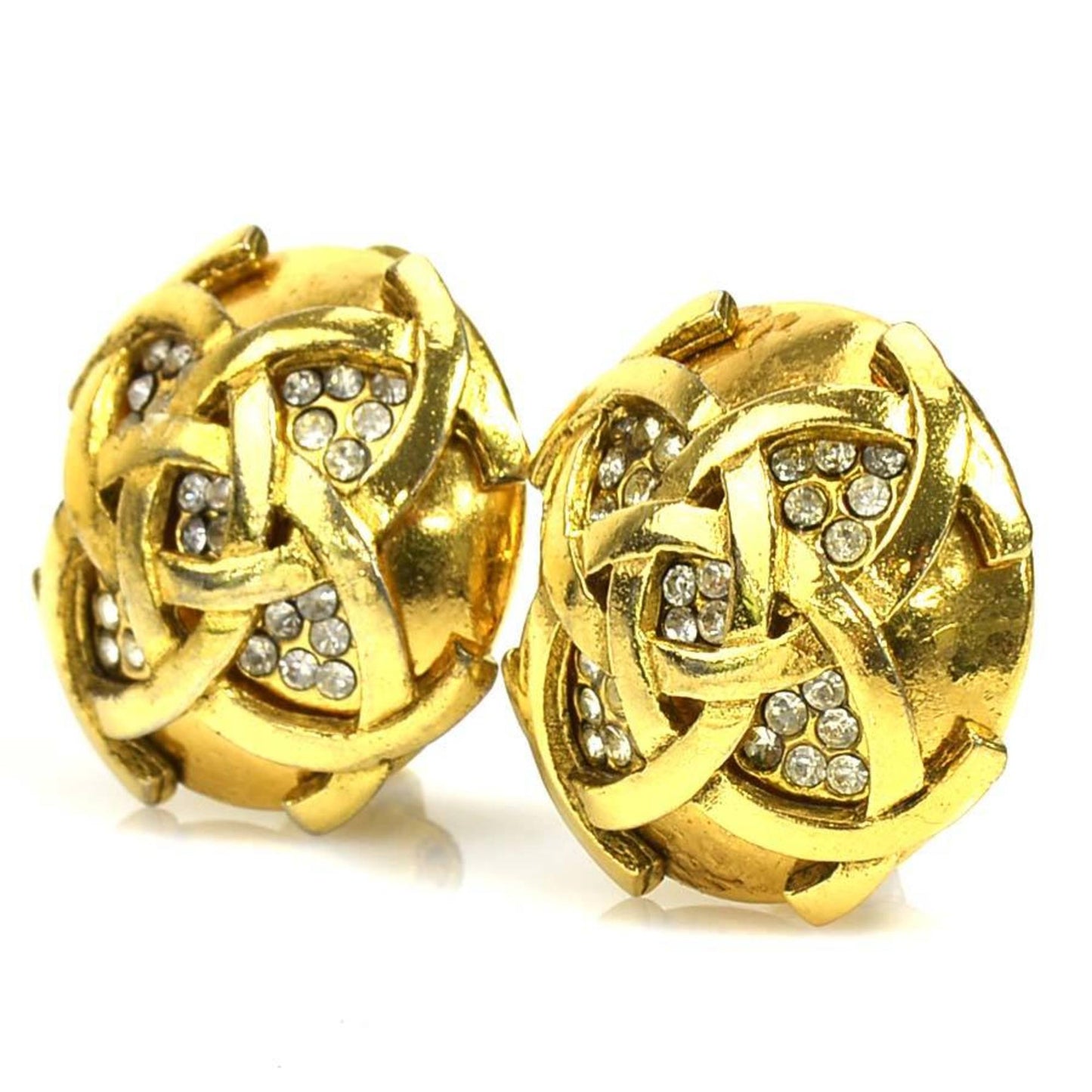 CHANEL Earrings Metal/Rhinestone Gold/Silver Women's e56013a