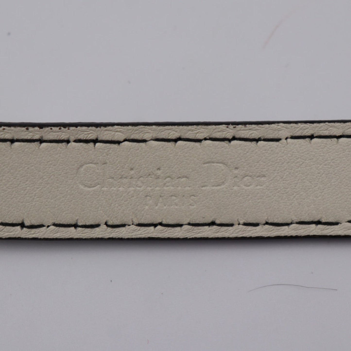 CHRISTIAN DIOR D-FENCE defense belt leather ivory system gold metal fittings logo narrow