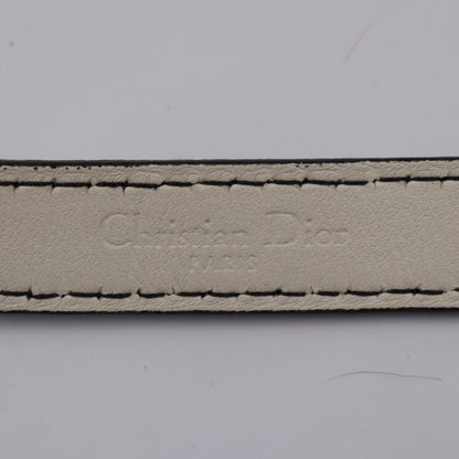 CHRISTIAN DIOR D-FENCE defense belt leather ivory system gold metal fittings logo narrow