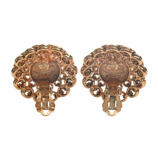 CHANEL round earrings gold ladies