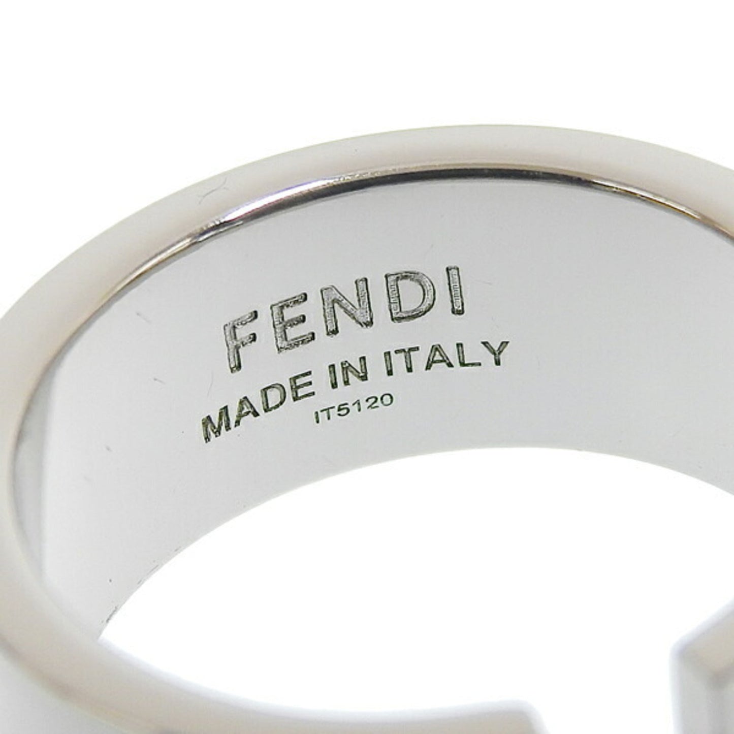 FENDI FF Logo Ring #S Silver No. 18 Ladies