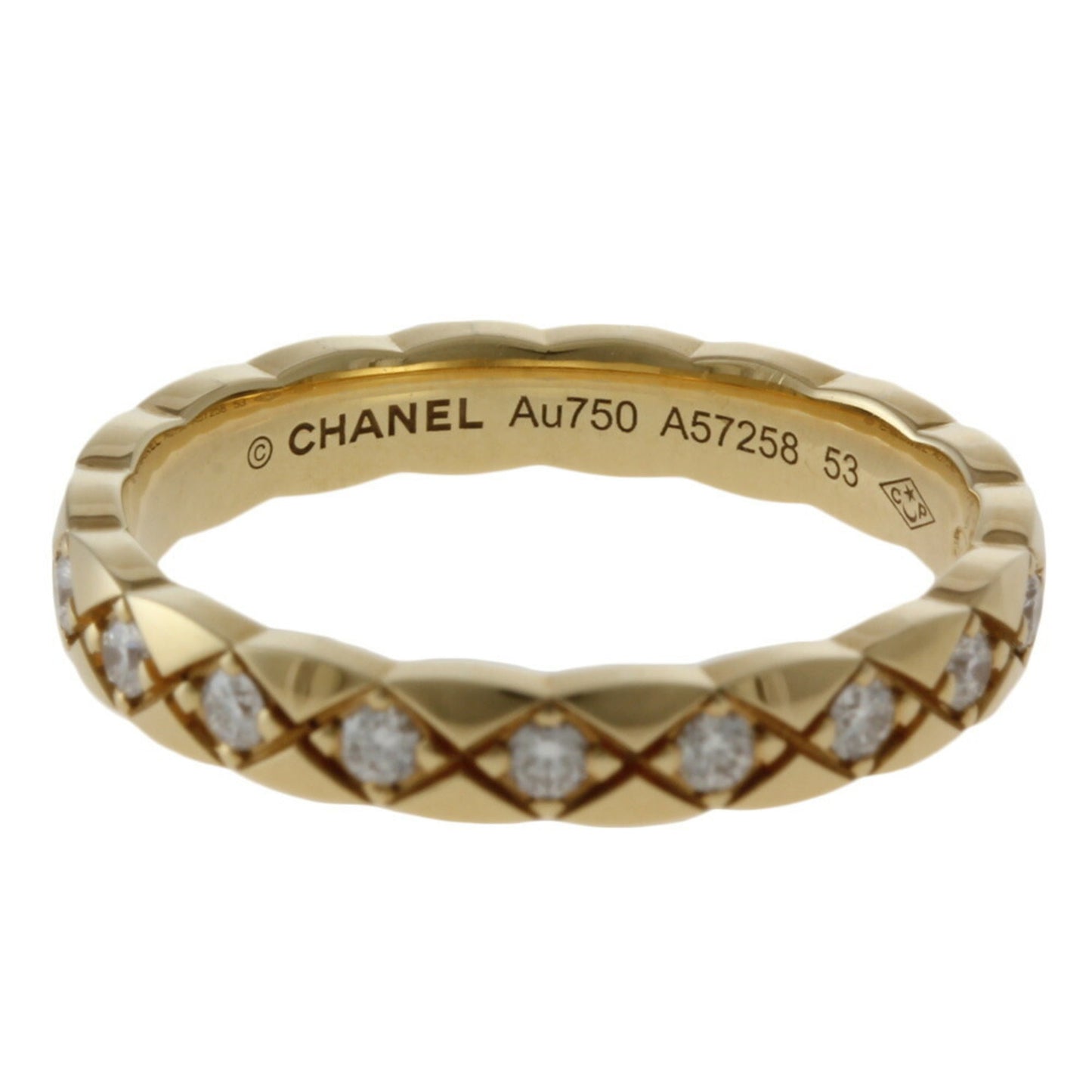 CHANEL Coco Crush #53 Ring No. 12.5 18K K18 Yellow Gold Diamond Women's