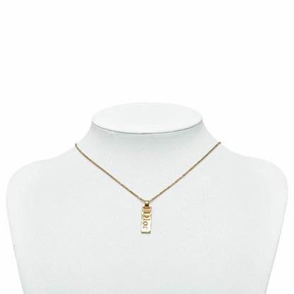 CHRISTIAN DIOR Dior Trotter Plate Necklace Gold Plated Women's