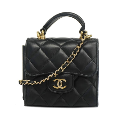 CHANEL   Matelasse Chain Shoulder Women's Lambskin Black