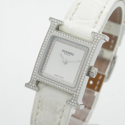 HERMES H Watch Mini Diamond Bezel Wrist Watch Watch Wrist Watch HH1.132 Quartz Silver Silver shell Stainless Steel Le