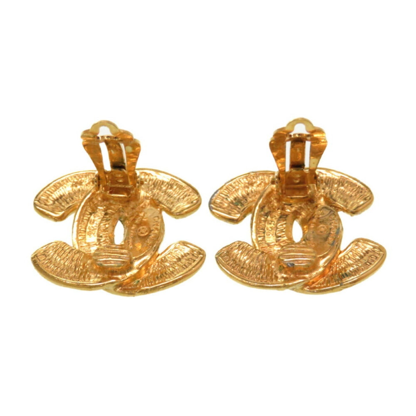 Chanel Coco Mark Matrasse Gold Earrings Accessories 0100CHANEL Ladies