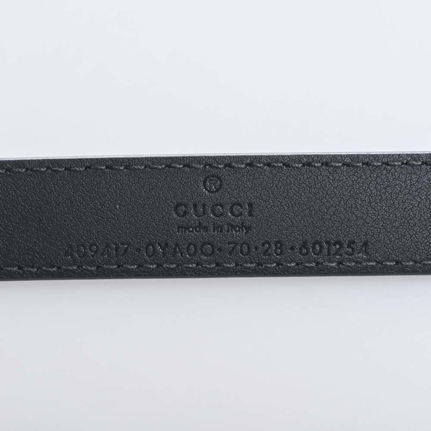 GUCCI Leather Double G Buckle Belt #70/28 409417 Black 83cm Women's