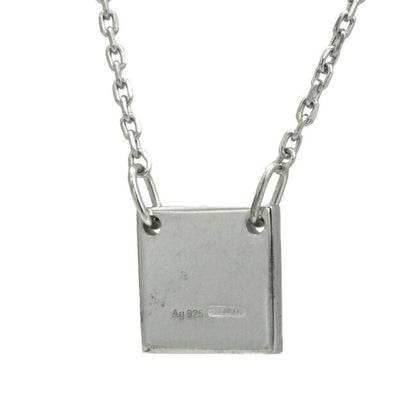 Gucci Trademark Necklace Silver 223514 Ag 925 GUCCI Square Plate Pendant Women's Men's