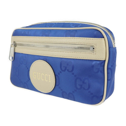 Gucci Off The Grid Belt Bag Body 631341 Nylon Leather Blue Beige Pouch Waist One Shoulder Japan Limited