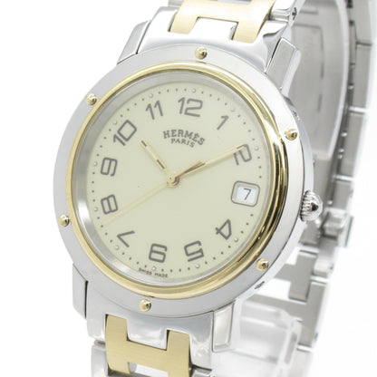 HERMES Clipper Wrist Watch Watch Wrist Watch CL6.720 Quartz Ivory Gold Plated Stainless Steel