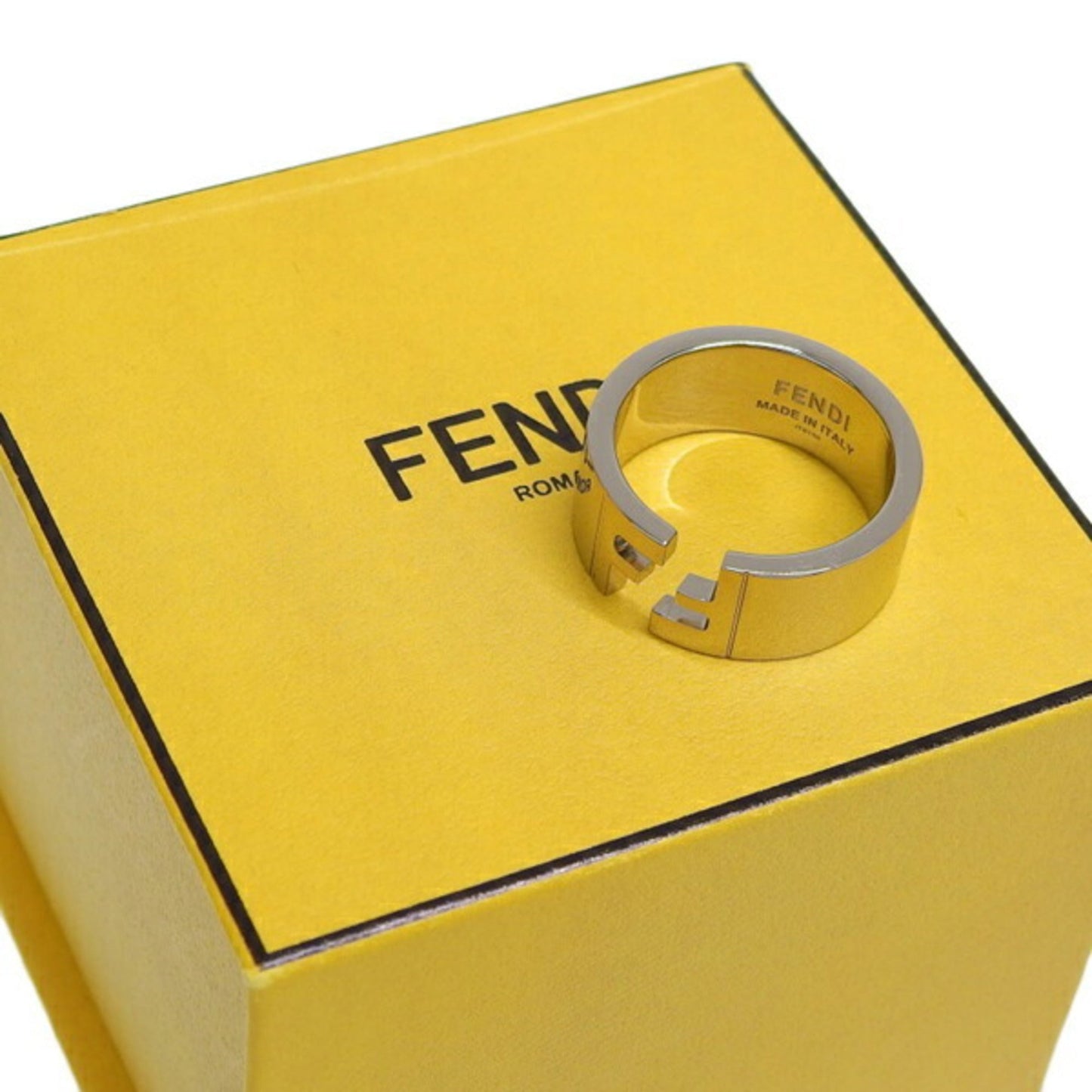 FENDI FF Logo Ring #S Silver No. 18 Ladies