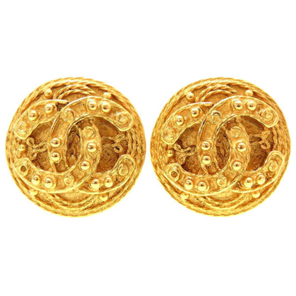 Chanel Cocomark 04A Metal Gold Earrings