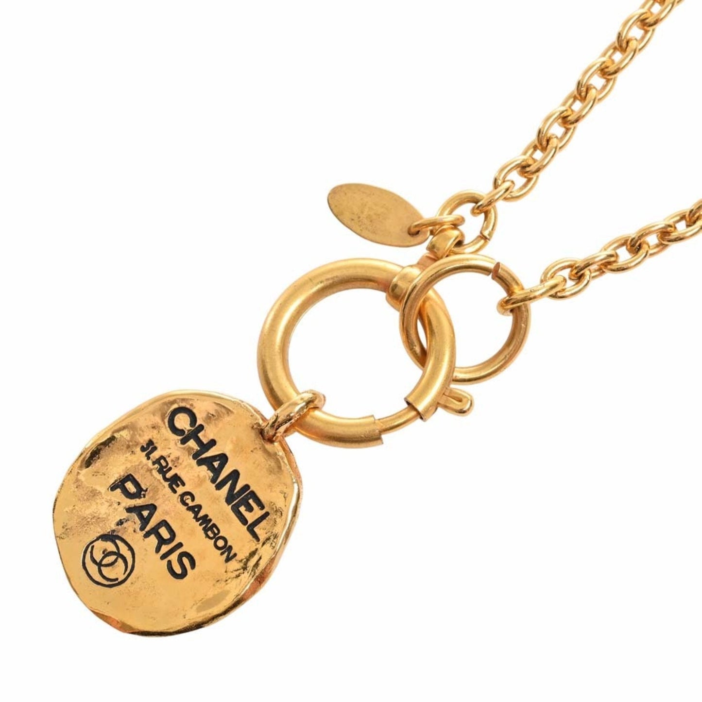 CHANEL Plate Necklace Gold Ladies