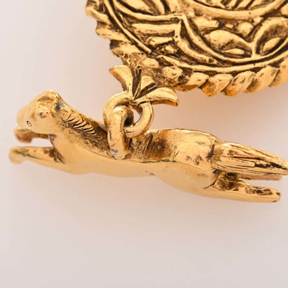 CHANEL horse here mark earrings gold ladies