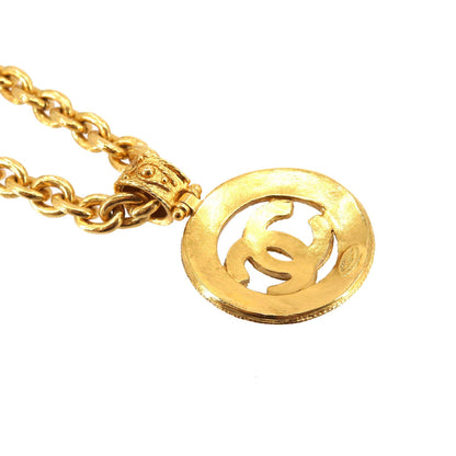 CHANEL Cocomark Long Necklace Gold 94A Vintage Accessories