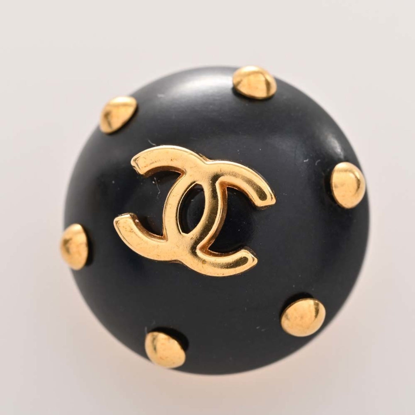 CHANEL Cocomark earrings black ladies