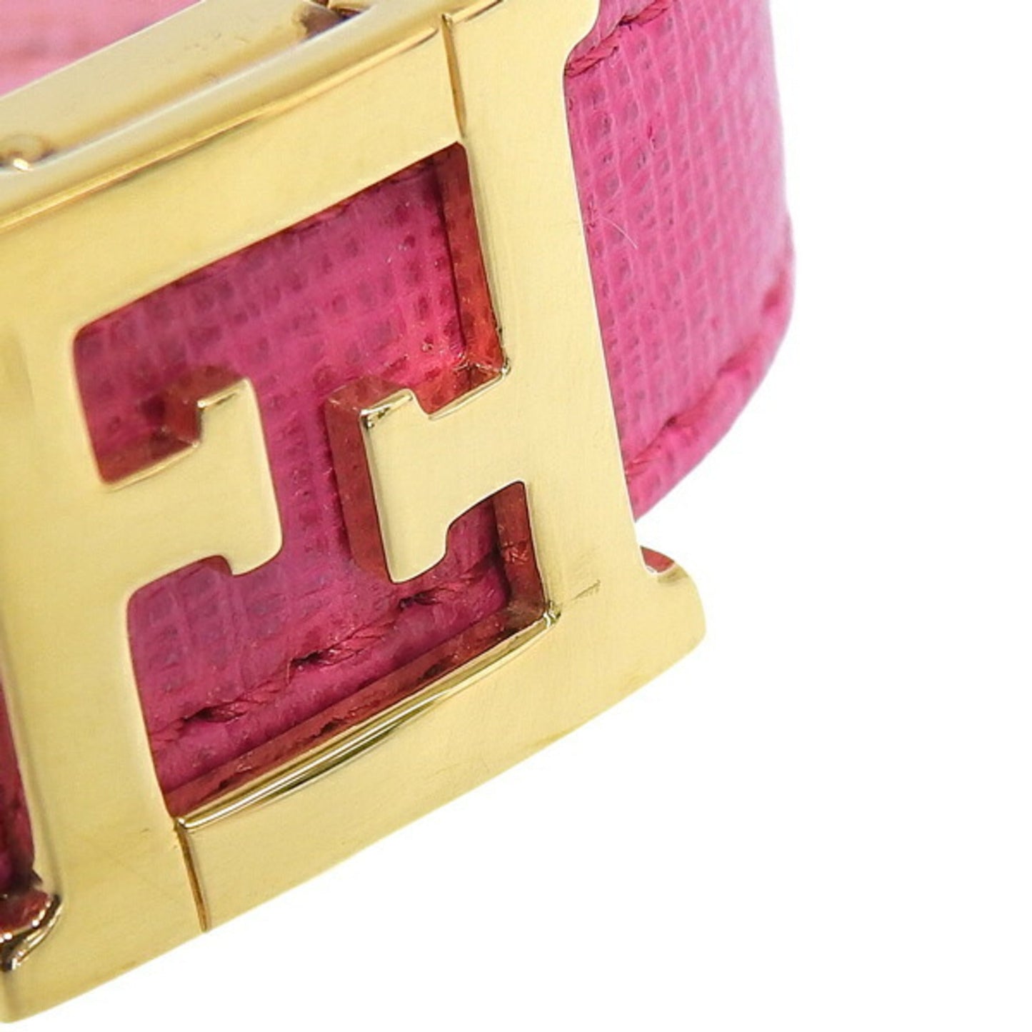 FENDI Leather FF Logo Bracelet 8AG408 Pink Ladies