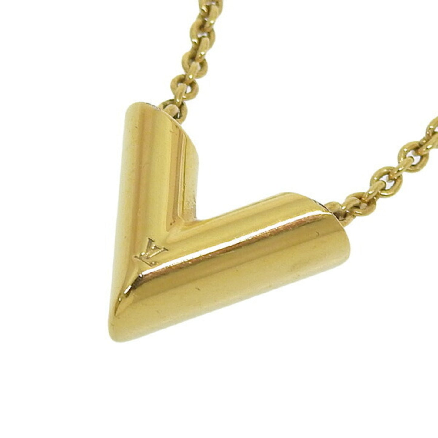 LOUIS VUITTON Essential V Necklace M61083 Gold Women's