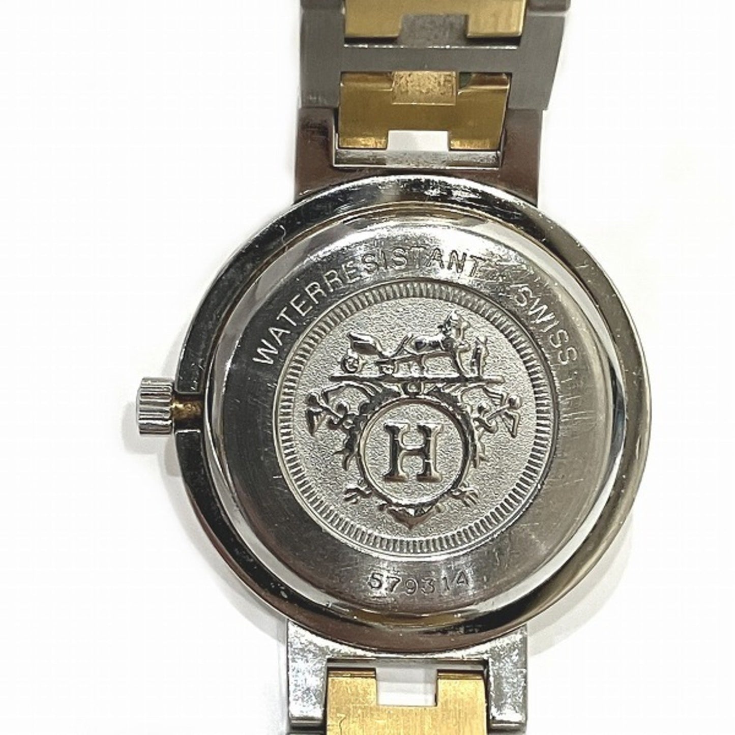 HERMES Clipper Quartz Ivory Dial Watch Ladies