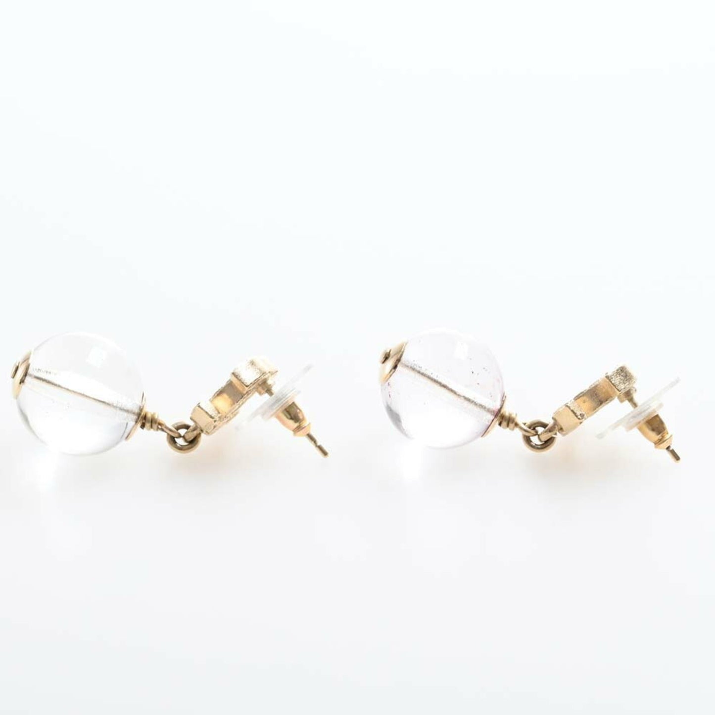 CHANEL Cocomark earrings clear ladies