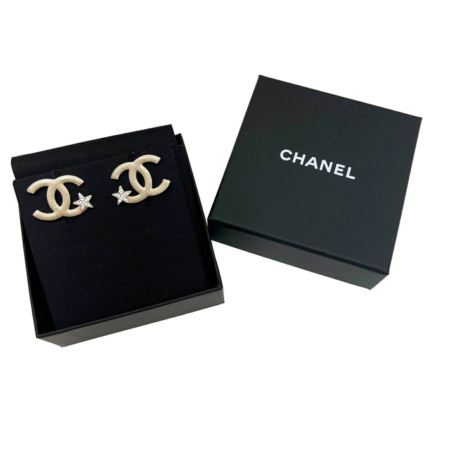 CHANEL earrings here mark CC star gold rhinestone metal ladies ABB491 B23B new item