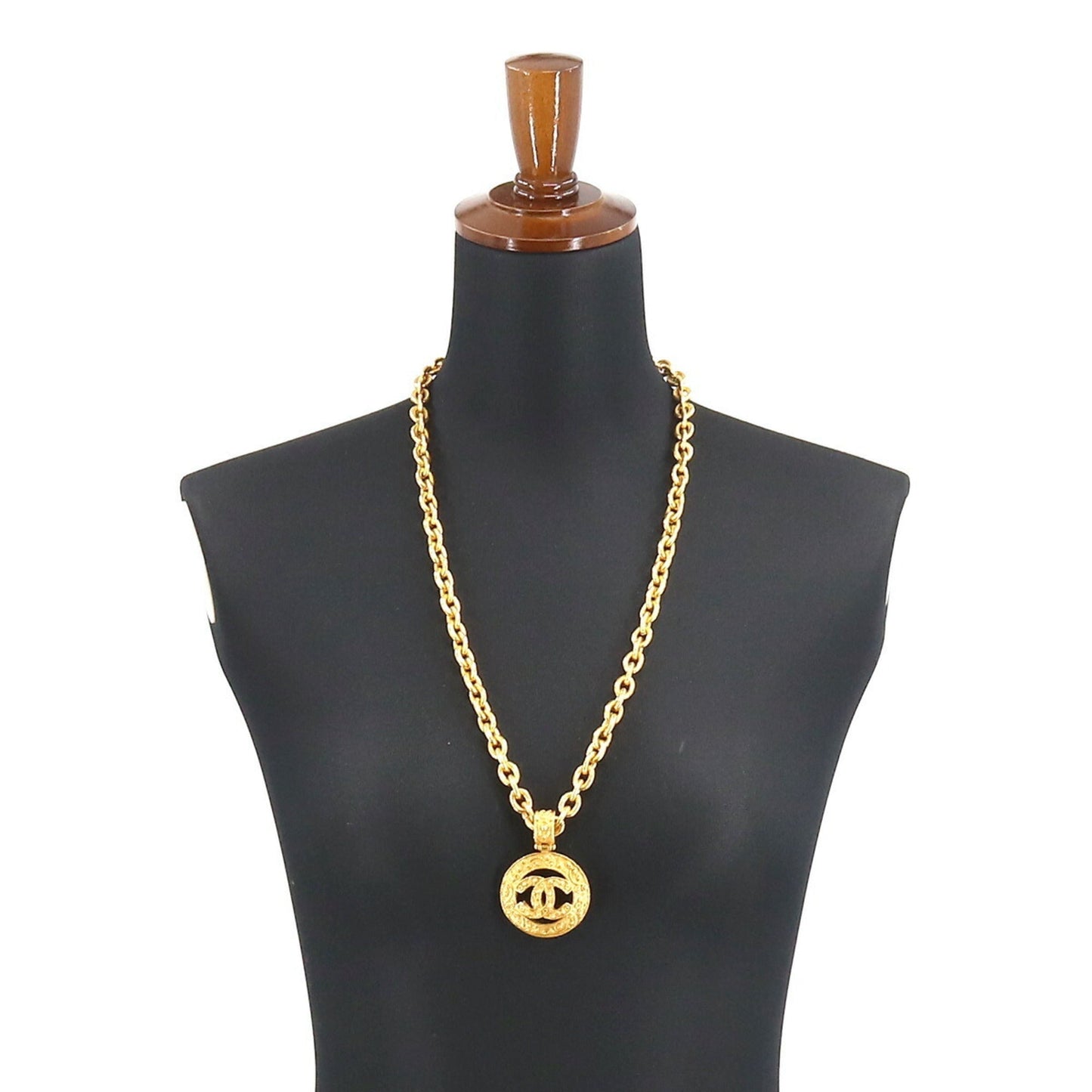 CHANEL Cocomark Long Necklace Gold 94A Vintage Accessories