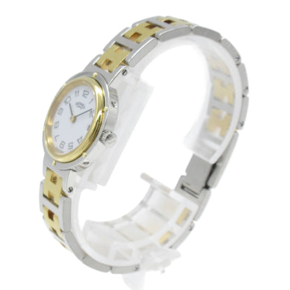 HERMES Clipper Wrist Watch Watch Wrist Watch CL2.440 Quartz White Gold Plated Stainless Steel