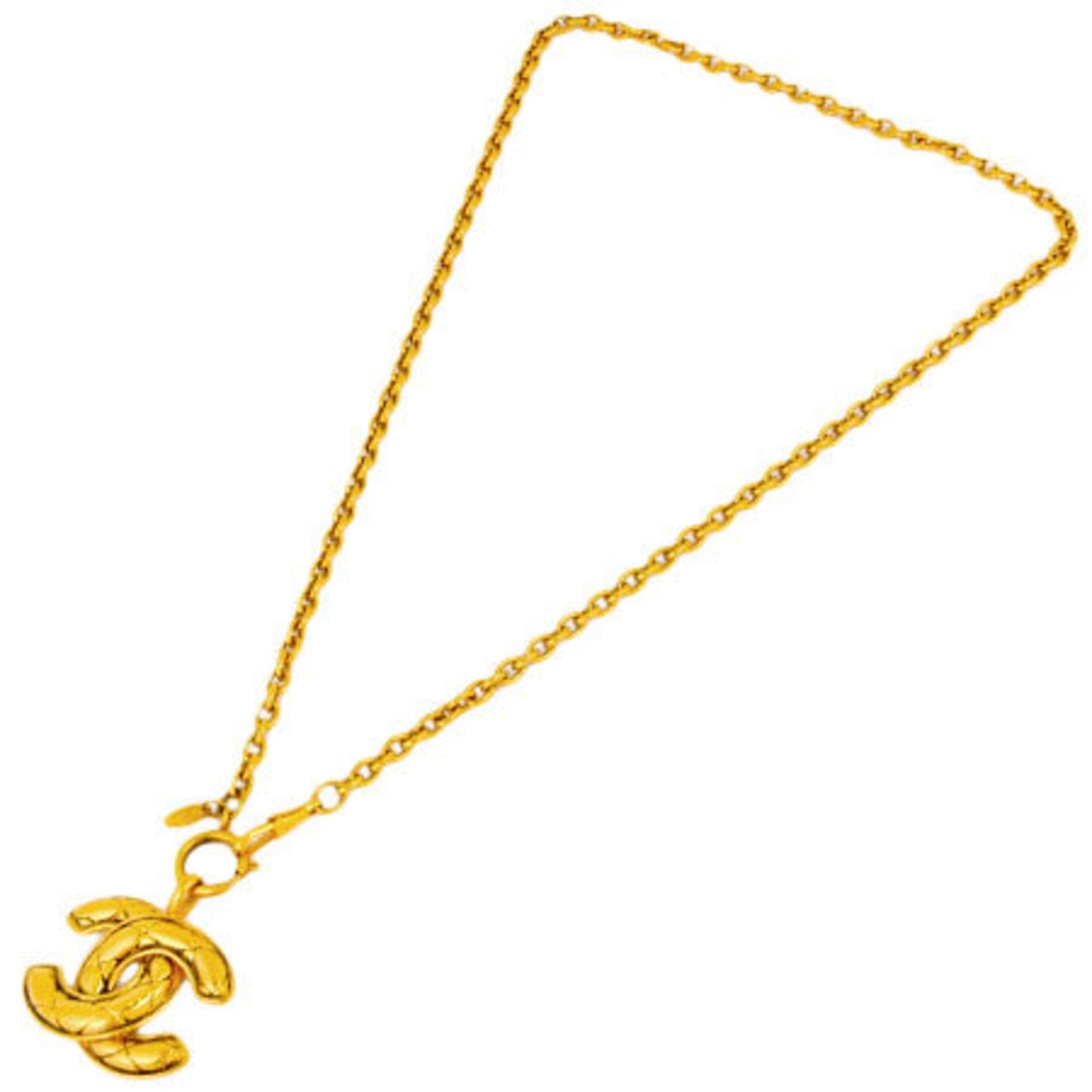 Chanel here mark necklace metal gold 3859