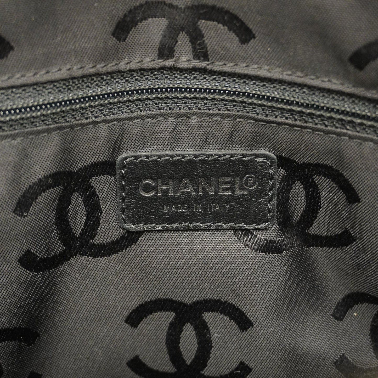 CHANEL   Chocolate Bar Handbag Women's Cotton,Leather Black,Khaki