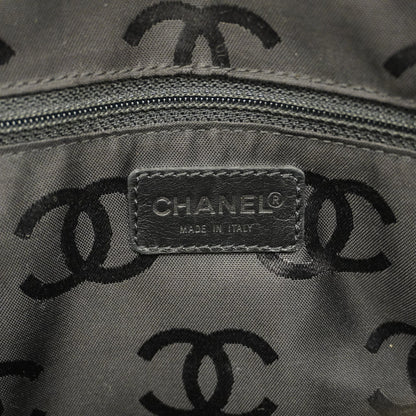 CHANEL   Chocolate Bar Handbag Women's Cotton,Leather Black,Khaki